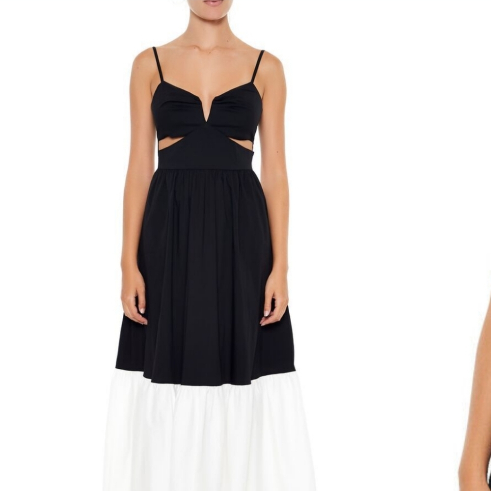 Colorblock Cutout Maxi Dress